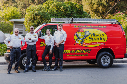 Mr. Sparky team ready to perform whole house rewiring in New Port Richey, FL.