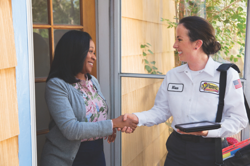 Experienced electrician from Mr. Sparky Light arriving at clients home for a Fixture Installation in a New Port Richey home.
